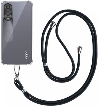 Telefoonhoesje Geschikt voor Oppo A1X / A58 5G / A78 5G Transparant Schokbestendig met Afneembaar Universeel Telefoonkoord - Backcover Case Siliconen ShockProof with Lanyard - Smartphonica geschikt voor Oppo A1X;Oppo A58 5G;Oppo A78 5G