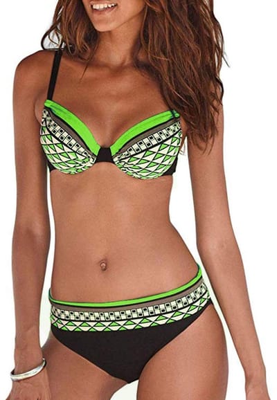Dailygoods- Badpak Dames Gewatteerd - Push-up Bikini - Tribal-print - Verstelbare Bandjes - Zachte Voering - Sneldrogend Ondergoed