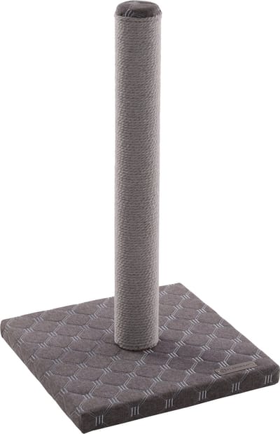 Krabpaal – Flamingo Emma Grijs – 34,5 × 34,5 × 60,5 cm – katoenen krabtouw – met gewatteerde bodemplaat – voor katten
