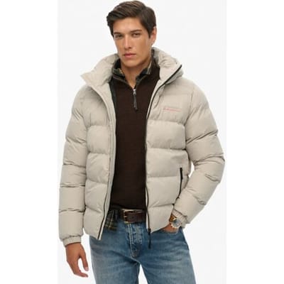 Superdry - Microvezel Sport Puffer Jas Met Capuchon - Heren - Gewatteerde jassen
