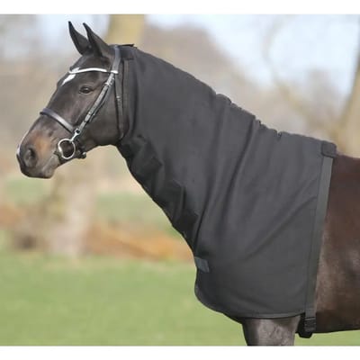 Qhp Losse fleece hals zwart S - Regendeken | Halsstuk paard
