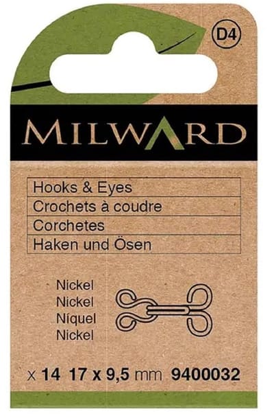 Milward - Haken En Ogen - Nickel - Nummer 3