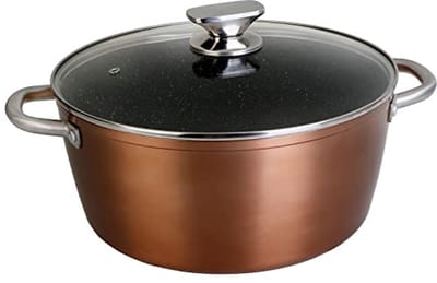 Professionele Hoge Kookpan met Glazen Deksel - 24cm Inductie, Ecologische Antiaanbaklaag, Geschikt voor Gas en Oven