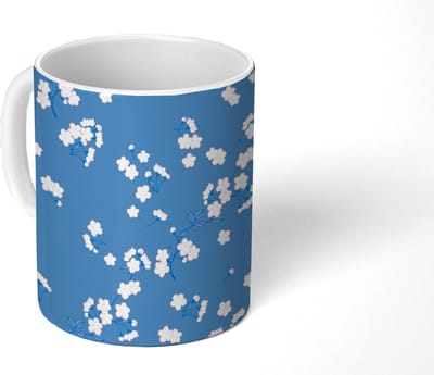 Mok - Koffiemok - Patronen - Sakura - Bloemen - Mokken - 350 ML - Beker - Koffiemokken - Theemok