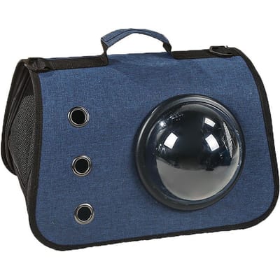 Door luchtvaartmaatschappijen goedgekeurde kattendraagtas Comfortabele reisdraagtas voor huisdieren Schoudertas Handtas voor katten Klein donkerblauwe kleur