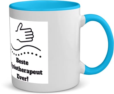 Akyol - beste fysiotherapeut koffiemok - theemok - blauw - Beste fysiotherapeut - therapeut - cadeau - 350 ML inhoud