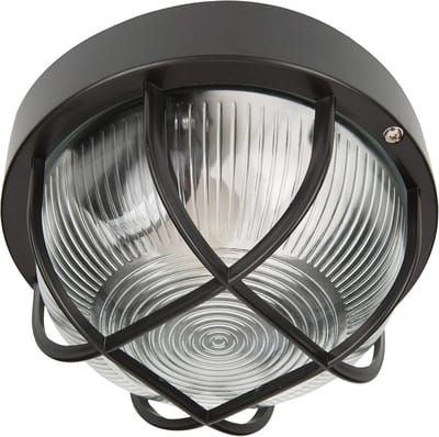 Ronde Buitenlamp met E27 Fitting – Zwart – Ideaal voor Buitenverlichting