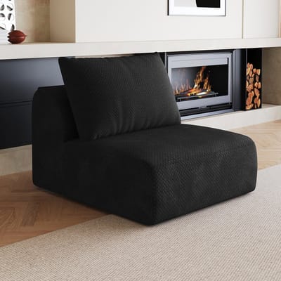MIVRAY Zitbank 1-Zits - Direct Klaar Voor Gebruik En Zacht Ligcomfort - Voor Woonkamer En Slaapkamer - Stoffen Bekleding - Zwart
