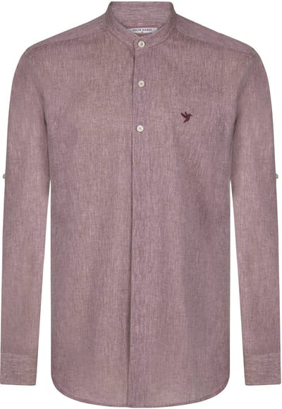 Felix Hardy Linnen Katoen Blend Shirt - Overhemd Heren Bordeaux - M
