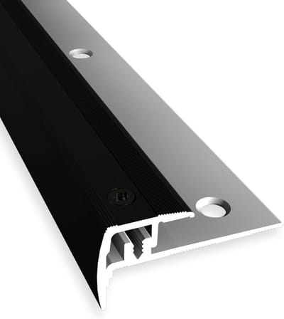Trapprofiel Aluminium - Randbescherming Trap - Trap Rand Beveiligen - Geribbelde Antislip - 100 cm Lengte - Zwart