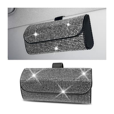 Dailygoods- Zonnebrillenetui - Brillenhouder voor autozonneklep - Microfiber leer - 16,5*5*7cm - Elegant design - Universele toepassing