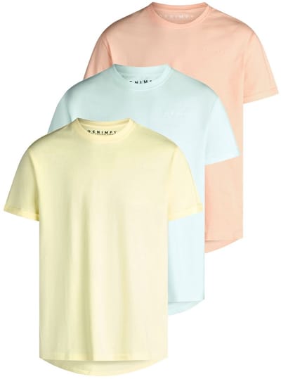 DENIMFY Heren T-Shirt DFDiego 3 Pack Set regular fit Veelkleurig S Ronde Hals Volwassenen gemaakt van 100% katoen