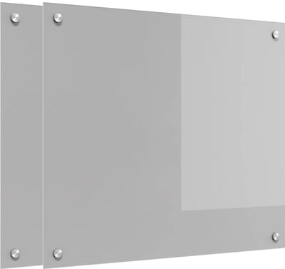 vidaXL - Keukenachterwand - 2 - st - Lichtgrijs - 70 - x - 60 - cm - gehard - glas
