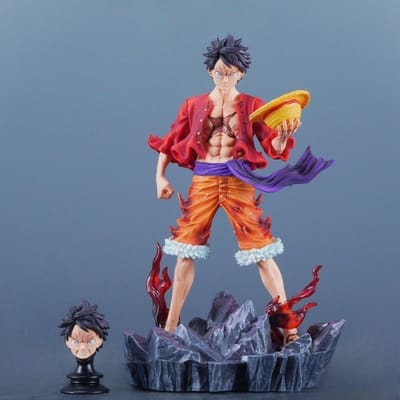 24cm/9.45in Figurine Anime ONE PIECE Monkey D Luffy Figurines d'Action Statue PVC Ornement de Bureau Modèle de Collection Jouets Cadeaux brown