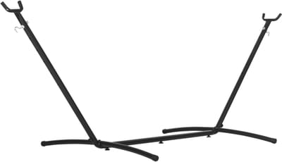 Hangmatstandaard voor Hangmatten - Hangmat Standaard met Haken - Extra Stabiel Frame - Compact, Stevig & Duurzaam - tot 120 kg - voor Buiten, Tuin, Balkon - Metaal - 280 x 120 x 110 cm - Zwart