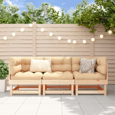 vidaXL - 3-delige - Loungeset - massief - grenenhout