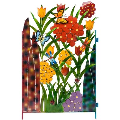 Tuinafscheiding Rand IJzeren Bloem Decoratief Tuinhekpaneel voor Hondenren Patio Buiten