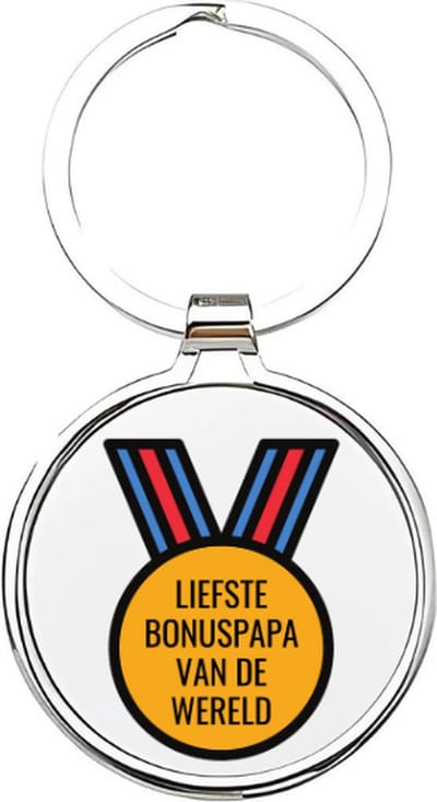 Akyol - ik heb de meest geweldige bonuspapa van de wereld Sleutelhanger - Bonusvader - de leukste bonusvader - bonusvader sleutelhanger - papa sleutelhanger - sleutelhanger papa - familie sleutelhanger - vaderdag cadeautje - papa - 4 x 7,5 CM