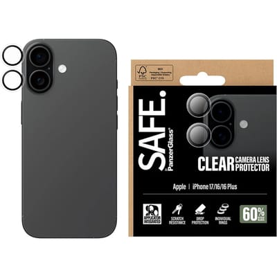 SAFE by PanzerGlass Camera Lens Protector Transparent iPhone 17 | iPhone 16 | 16 Plus