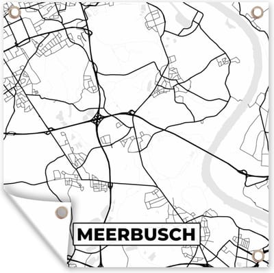 Tuin poster Meerbusch - Plattegrond - Kaart - Stadskaart - 200x200 cm - Tuindoek