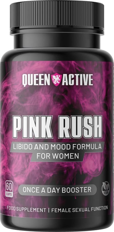 Queen Active Pink Rush | Libido pillen voor vrouwen | Lust & stemming | Vrouwelijke vitaliteit support | Voedingssupplement | 60 vegan capsules