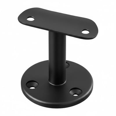 leuningdrager Trapleuninghouder Rond Ø 38–45 mm – RVS Gecoat – RAL 9005 zwart
