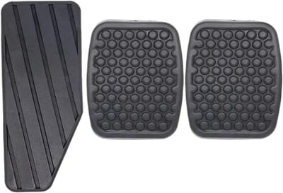 Pedaalkappen Set - Auto Rubber Pads - Veiliger Rijden - Antislip Rubber - 3 Stuks - Zwart