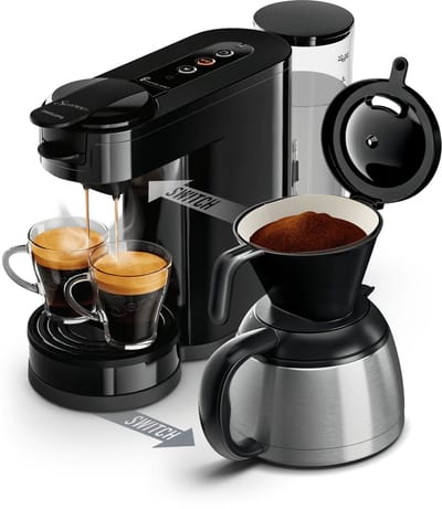 Philips Senseo Switch HD6592/60 - 2-in-1-koffiezetapparaat met filterkoffie en koffiepads - Zwart