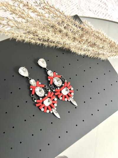 Yehwang - Oorbellen - Rood - Chic glitter