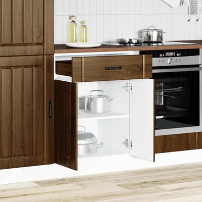 vidaXL - Onderkast - Lucca - bewerkt - hout - bruin - eikenkleur