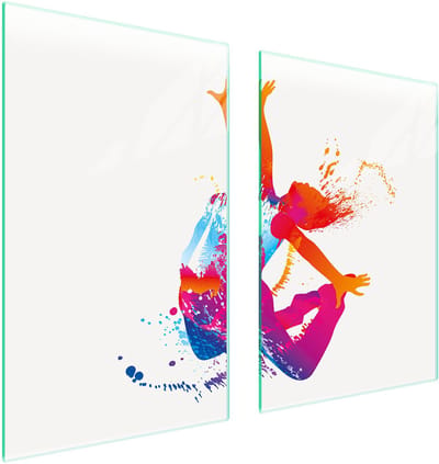 TMK ArtDeko Serie - Glazen Beschermplaat - 65x52 cm - Wit - Verhard Glas