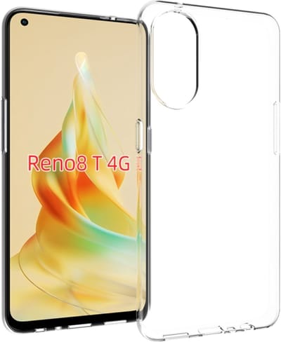 Flexibele achterkant Silicone hoesje Geschikt voor: Oppo Reno 8T 4G -Transparant