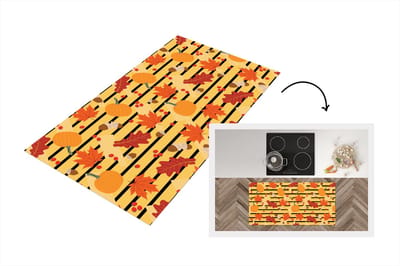 Keukenloper - Loper keuken - Pompoen - Bes - Bladeren - Herfst - Patroon - 120x60 cm - Keukenloper vinyl