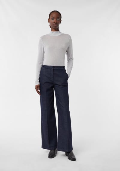 High Waist Wide Leg Jeans met Franse zakken voor dames COMMA