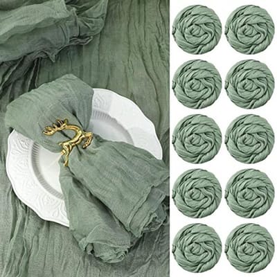 100 Stuks Gelaagde Tafelnappen 45x45cm voor Bruiloften en Feesten - Sage Groen