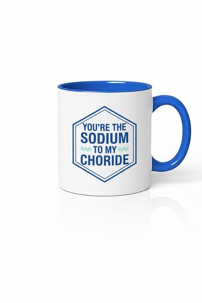 Koffiemok 'You're the Sodium to my Chloride' - Grappig Scheikunde Cadeau