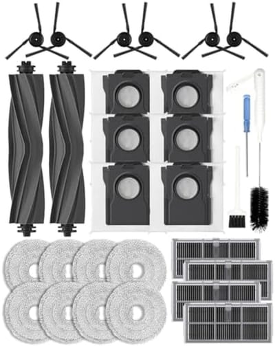 28 stuks accessoires voor de Dreame X40 Ultra/L40 Ultra /X40 Master/Mova P50 Pro Ultra robotstofzuiger,1 hoofdborstel, 4 HEPA-filters actieve koolfilter, 6 zijborstels