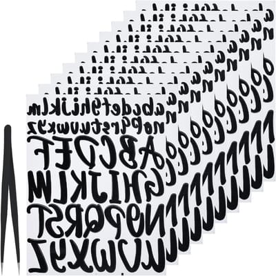 10 stuks vinyl letterstickers plakletters 1 "2" hoofdletter stickers van volledige alfabet gigantische letters (zwart) - verwijderbare zelfklevende waterdichte duurzame vinylstickers