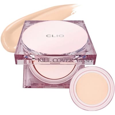 Clio Kill Cover Mesh Glow Cushion Set 15g + Navulling 15g #3-BY Linen gray