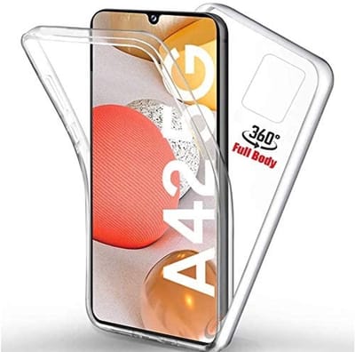 Hoesje Geschikt Voor Samsung Galaxy A42 Hoesje 360° Cover 2 in 1 Case - Hoesje Geschikt Voor Samsung Galaxy A42 Dual TPU Case ( Voor en Achter) Transparant