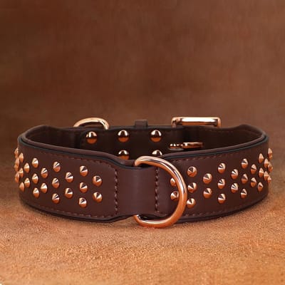Leren hondenhalsband met studs Duurzaam Grote Hond Huisdier Halsbanden Duitse Herder Grote Halsbanden Verstelbaar Voor Middelgrote Grote Hond Pitbull L black