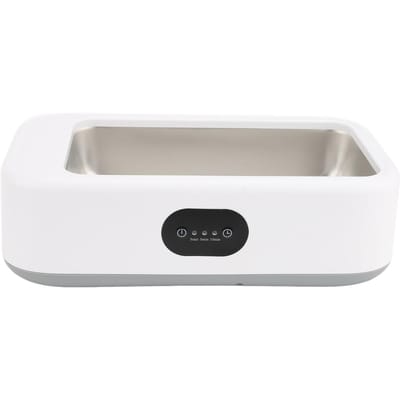 Nettoyeur Ultrasonique 49KHZ Nettoyeur Ultrasonique pour Bijoux 3 Modes Acier Inoxydable 304 Machine de Nettoyage UK Plug gray