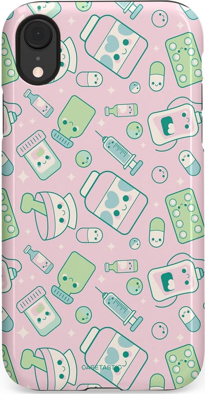 Casetastic Hoesje Geschikt voor Apple iPhone Xr - Stijlvolle Beschermende Duo-layer Case - Geneeskrachtig Roze