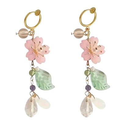 Klem oorbellen -Ashley- roze-geen gaatje-Charme bijoux