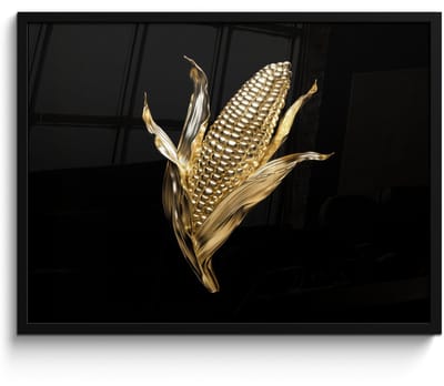 Fotolijst inclusief poster - Posterlijst 70x50 cm - Posters - Mais - Eten - Goud - Zwart - Foto in lijst - Keuken decoratie muur - Wanddecoratie accessoires - Muurdecoratie - Schilderijen