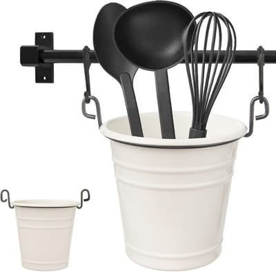 Hangende Bestekhouder Wit RADKA - Bestekbak - Keukengerei - Houder - Bestek Organizer - Bestekstandaard - Spatelpot