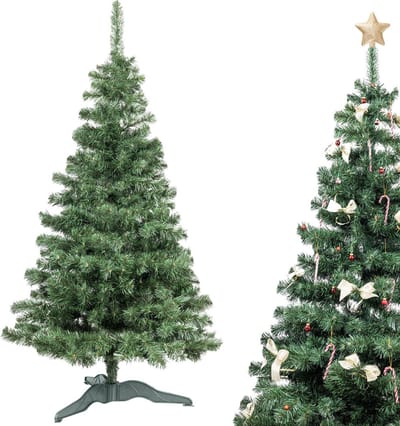 Creative Home Realistische Kunstmatige Kerstboom Fir Xmas Tree | Afmetingen: 180 cm | Opvouwbare Vakantie Decor | Diepgroene Dichte Takken Stabiele Stand | Binnen & Buiten
