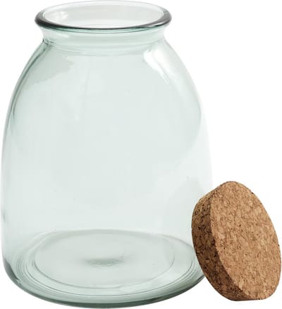 Glazen Voorraadpot 1 Liter met Kurken Deksel – Luchtdichte Bewaarpot voor Keuken & Droge Ingrediënten – Duurzaam & Stijlvol – Transparant Glas
