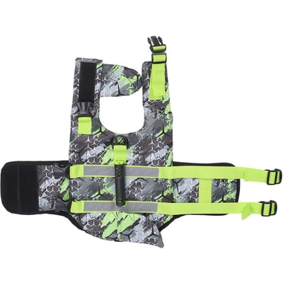 Hondenreddingsvest Hondenreddingsvest Verstelbaar Beschermend Honden Drijf Zwemvest met L(for 6.5-9kg) gray