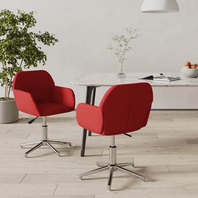 vidaXL - Eetkamerstoelen - draaibaar - 2 - st - stof - wijnrood